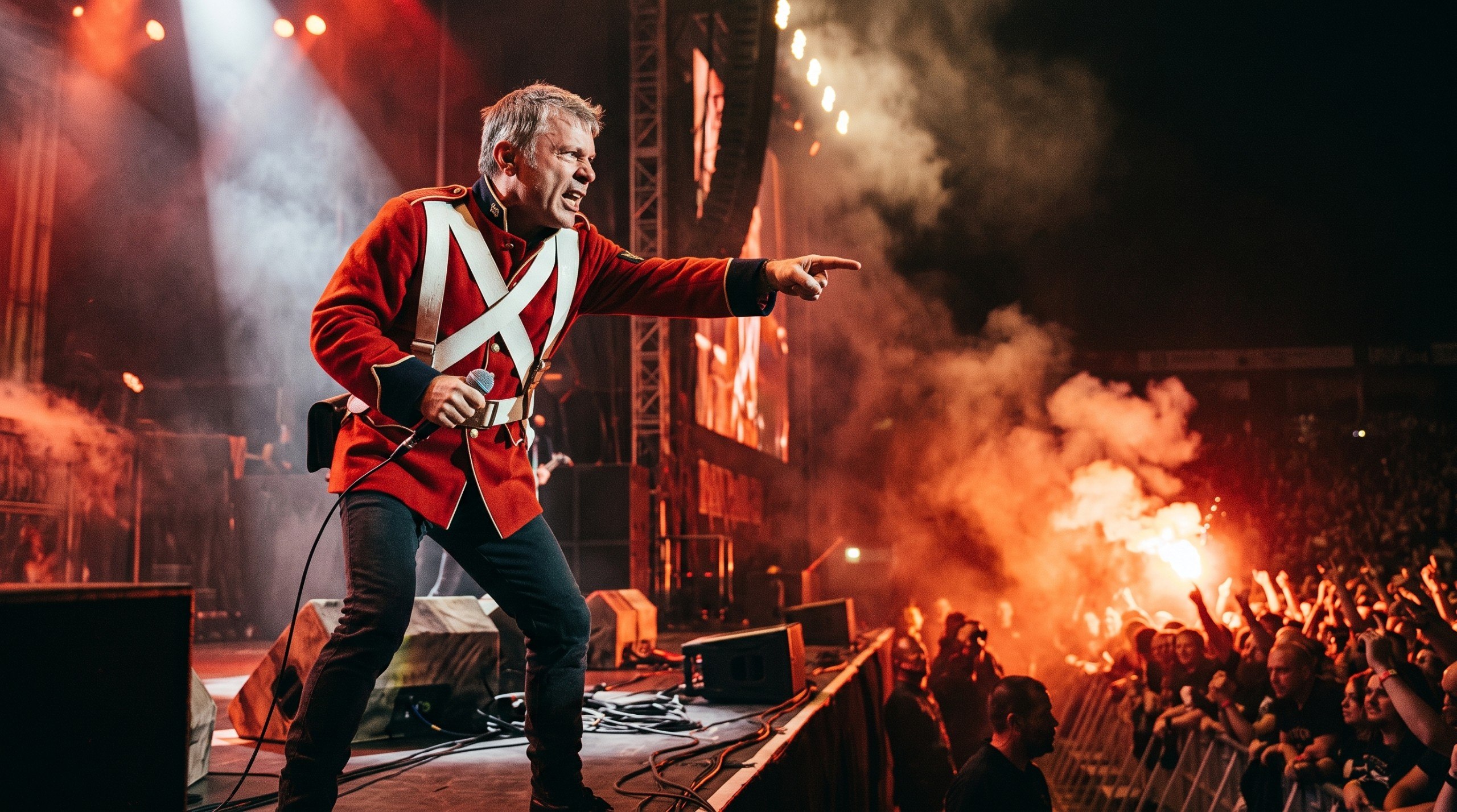 Bruce Dickinson explota por bengalas en Quito